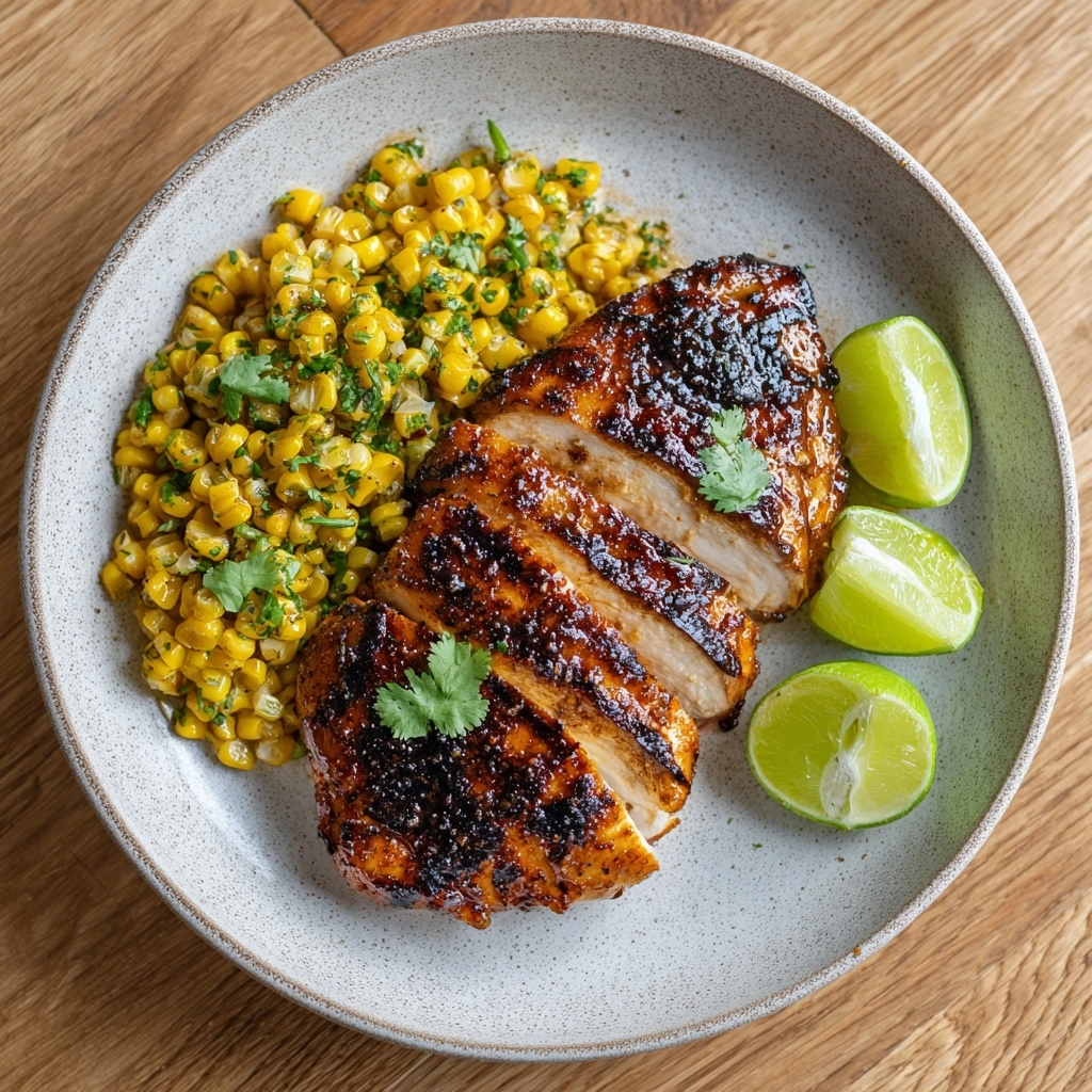 Grilled Hot Honey Chicken with Lime Corn Salad Recipe