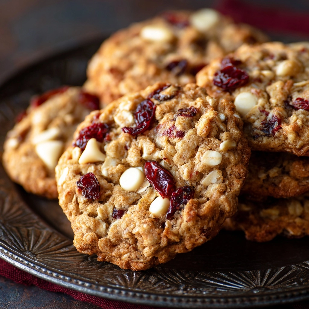White Chocolate Cranberry Oatmeal Cookies Recipe - Recipe Image