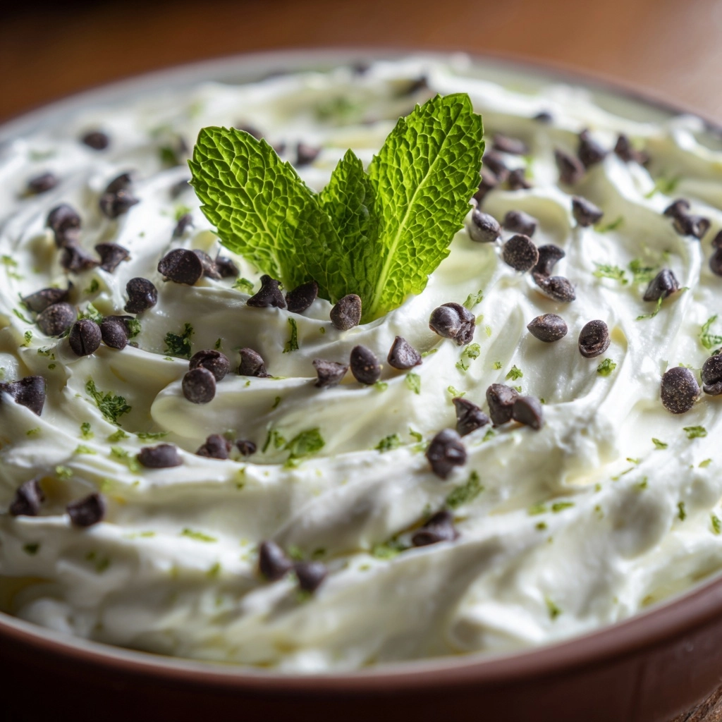 Refreshing Mint Chocolate Chip Cheesecake Dip for Party Pleasers Recipe - Recipe Image
