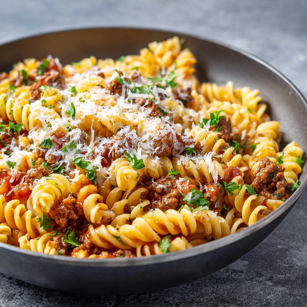 One-Pot Beef and Cheddar Ranch Pasta Recipe - Recipe Image