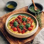 Roast Cherry Tomato and Thyme Risotto with Basil Pesto Recipe