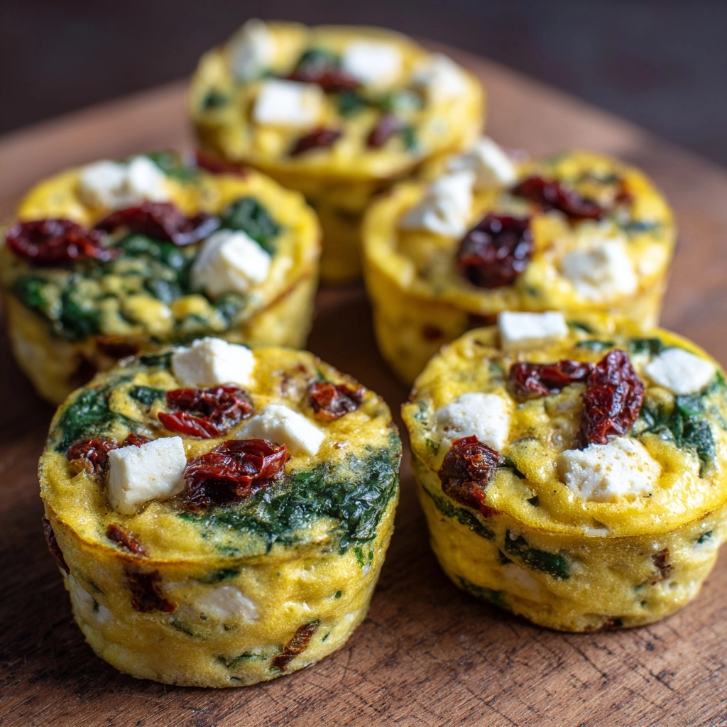 Spinach, Feta, and Sun-Dried Tomato Egg Muffin Cups Recipe - Recipe Image