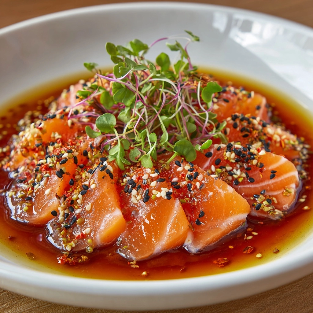 Spicy Salmon Crudo & Carrots Recipe - Recipe Image
