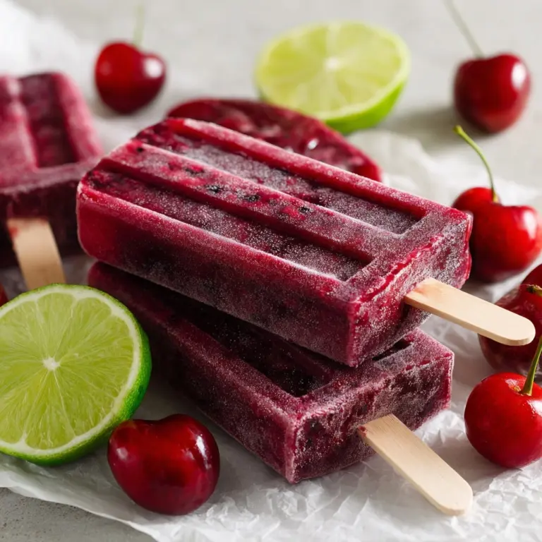 Cherry Lime Ice Pops Recipe