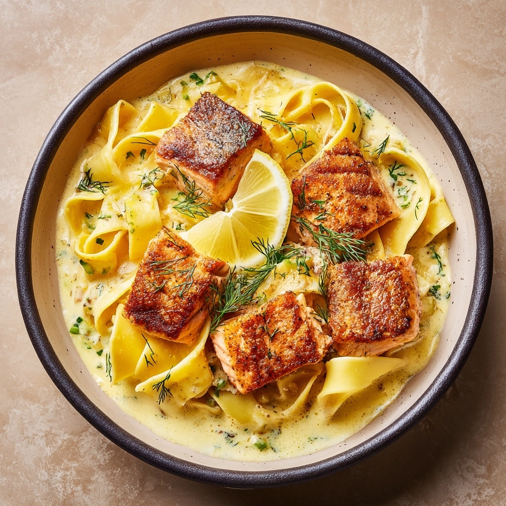 Citrus-Scented Pappardelle with Slow-Roasted Salmon Recipe - Recipe Image