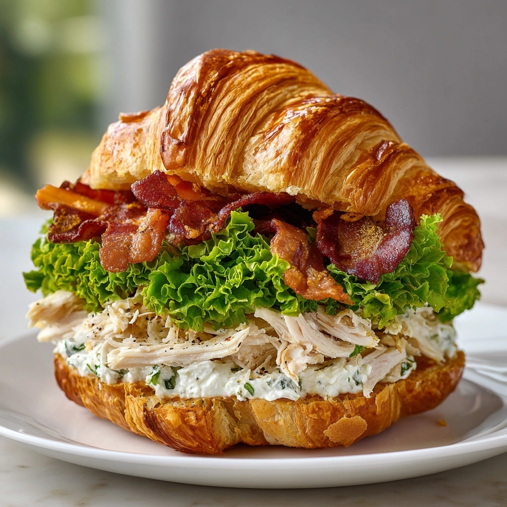 Chicken Caesar Croissant Sandwich Recipe - Recipe Image
