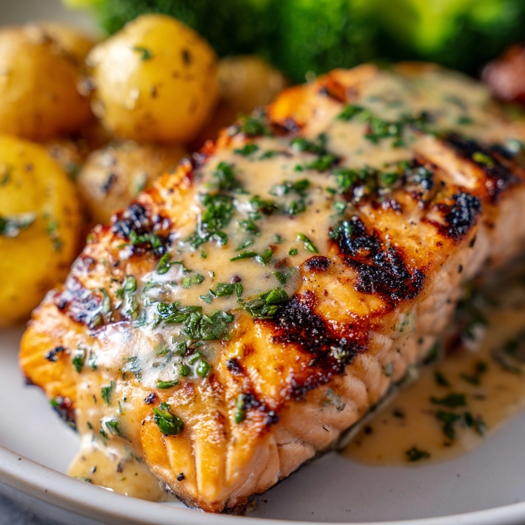 Lemon Butter Salmon with Roasted Potatoes & Broccoli Recipe - Recipe Image