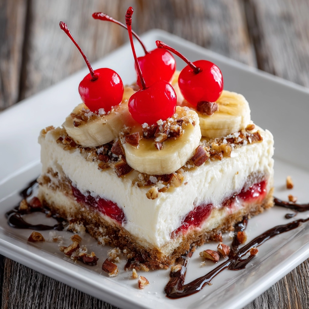 No-Bake Banana Split Cake Recipe - Recipe Image