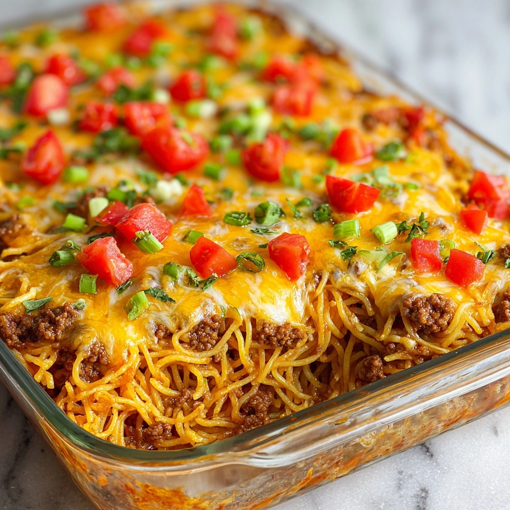 Taco Spaghetti Casserole Recipe - Recipe Image