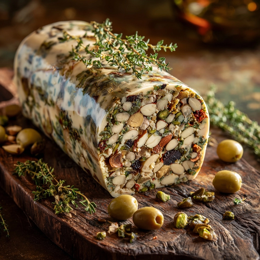 Mediterranean Olive Tapenade Cheese Log Recipe - Recipe Image