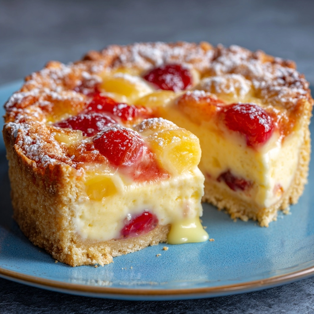 Irresistible Rhubarb Custard Kuchen : Creamy Tart Bake Recipe - Recipe Image