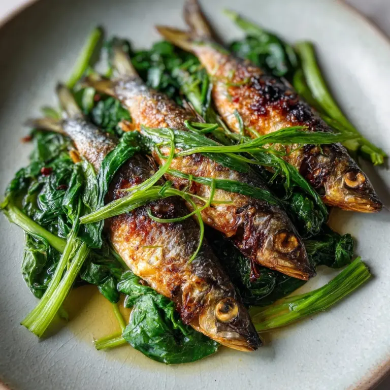 Fried Dace with Stir-Fried Greens Recipe