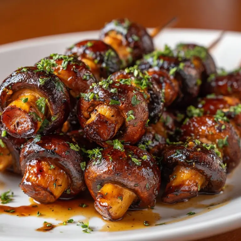 Marinated Grilled Mushroom Skewers Recipe