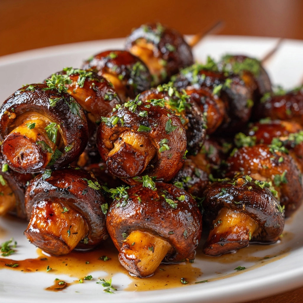Marinated Grilled Mushroom Skewers Recipe - Recipe Image